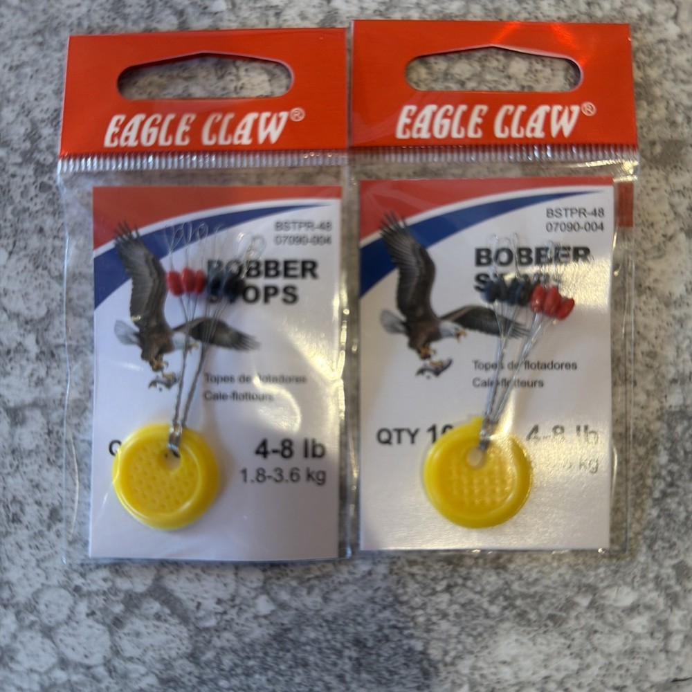 2 Packs Eagle Claw Bobber Stops 4-8 LB