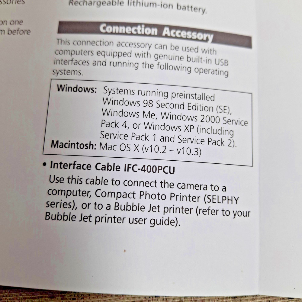 Canon Powershot S450 Digital ELPH System Map /Printer Manual/Software Guide