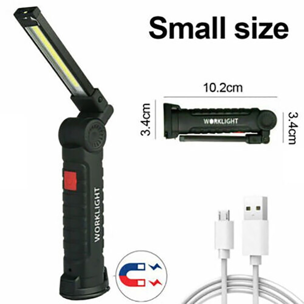 Magnetic Base LED COB Work Light 5-Mode Rechargeable Mechanic Torch Flashlight