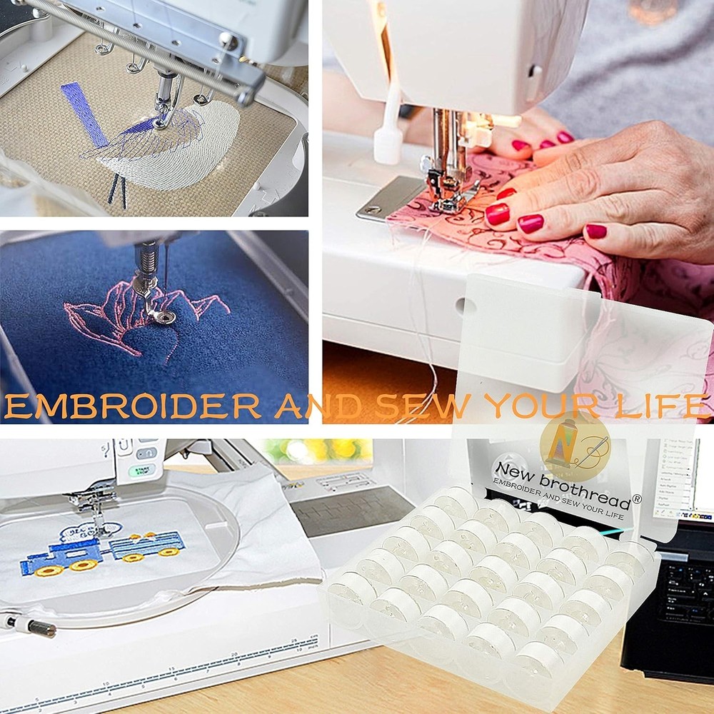 High Tenacity 60WT White Prewound Bobbin Thread - Compatible with Major Brands