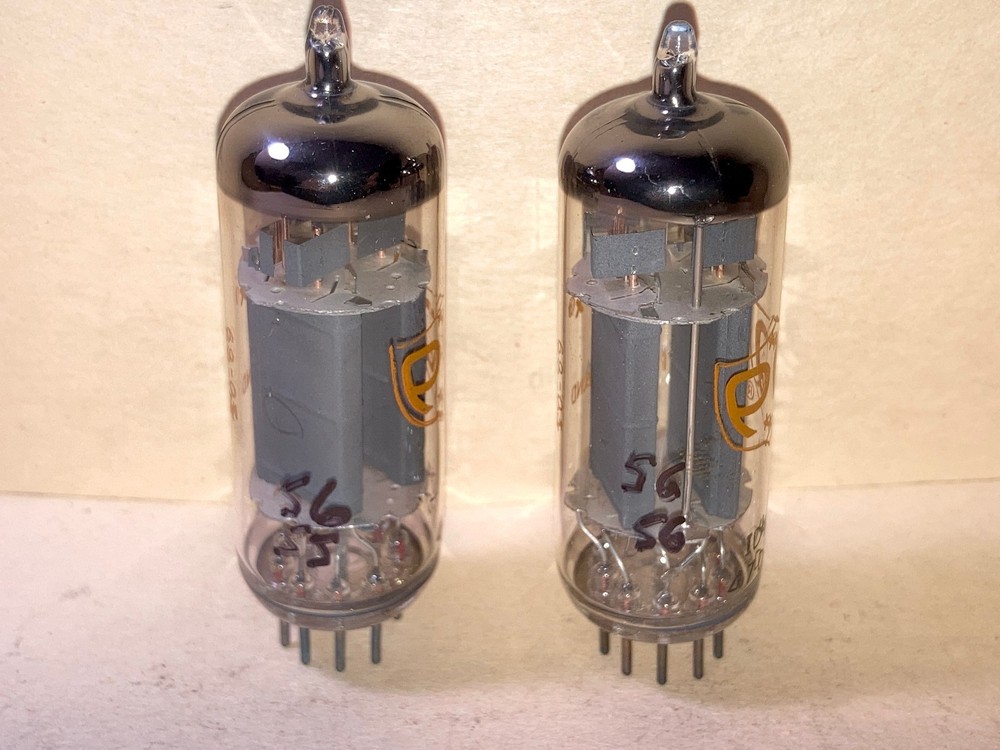 Amperex 7119 E182CC PQ Tubes, Matched Pair, Tested, NOS/NIB, Matched Codes