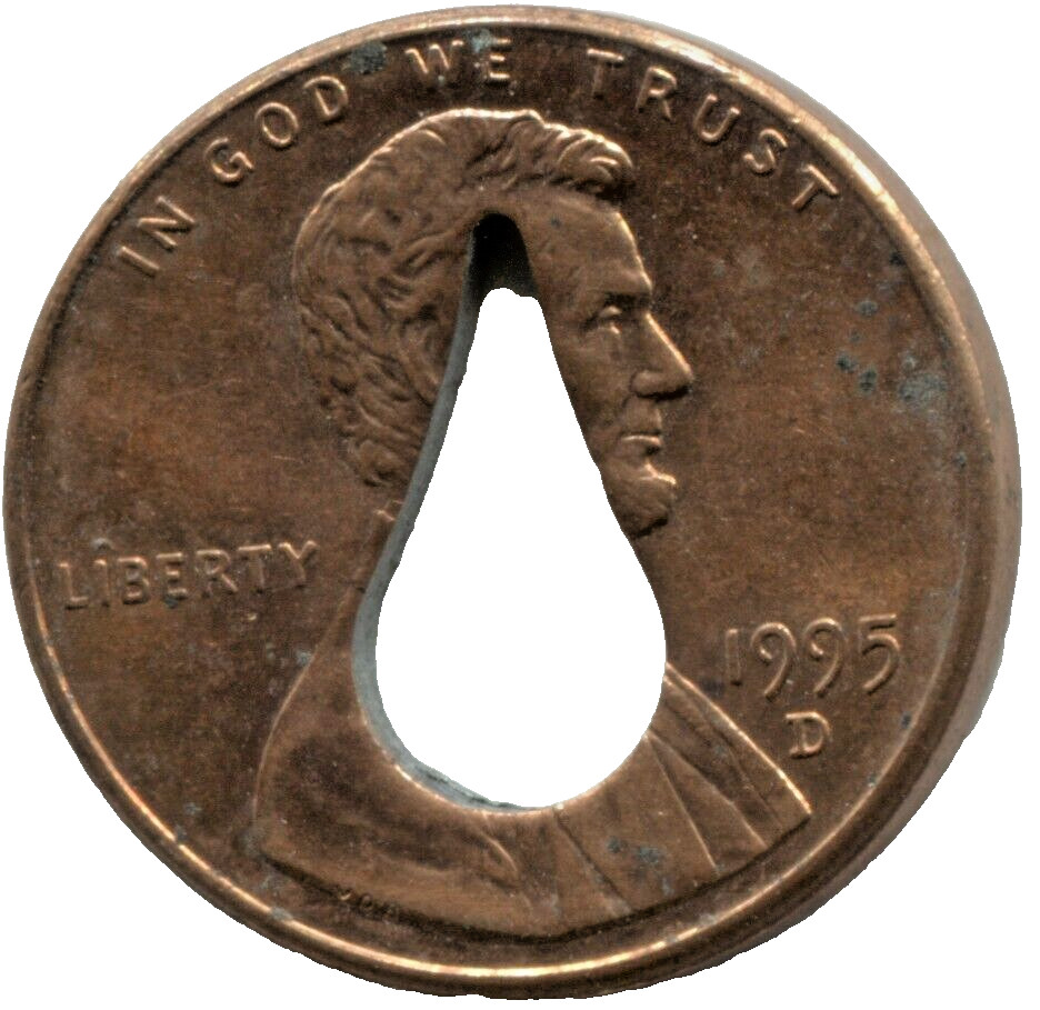 TEAR DROP CUT-OUT LINCOLN CENT - VARIOUS DATES - MH 008
