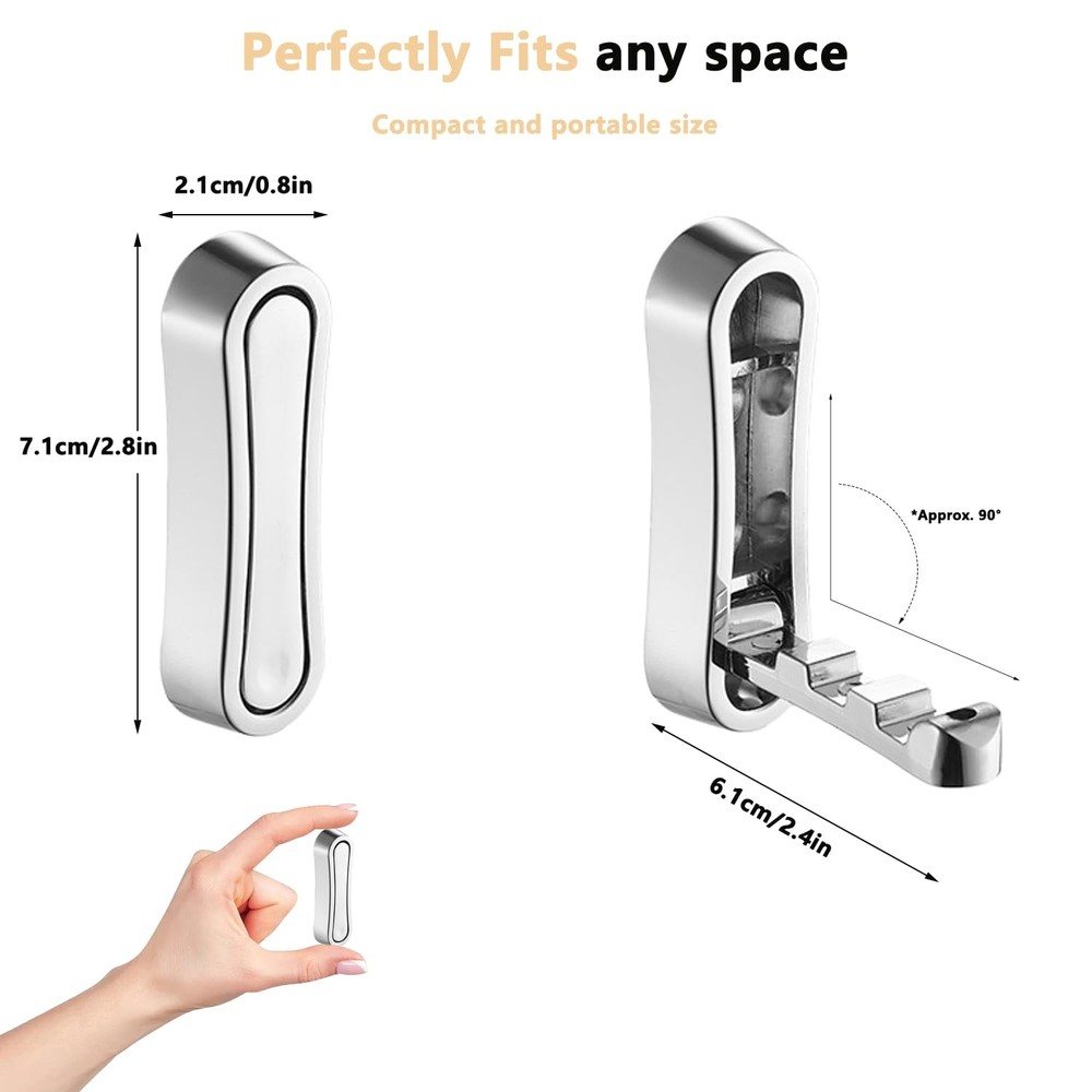 4PCS Foldable Wall Hook, Alloy Flip Down Hook with Screws, Heavy Duty Foldabl...