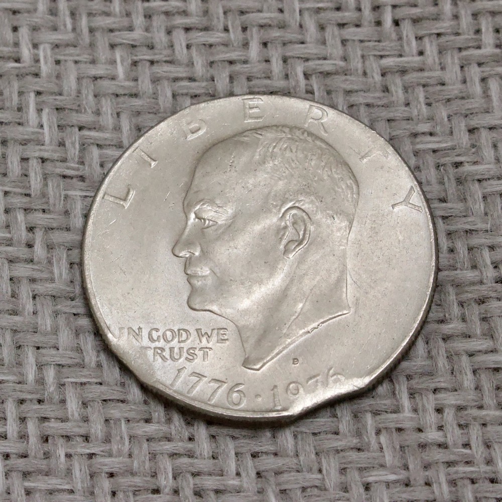 1976 D Eisenhower Bicentennial dollar MINT ERROR CLIP PLANCHET