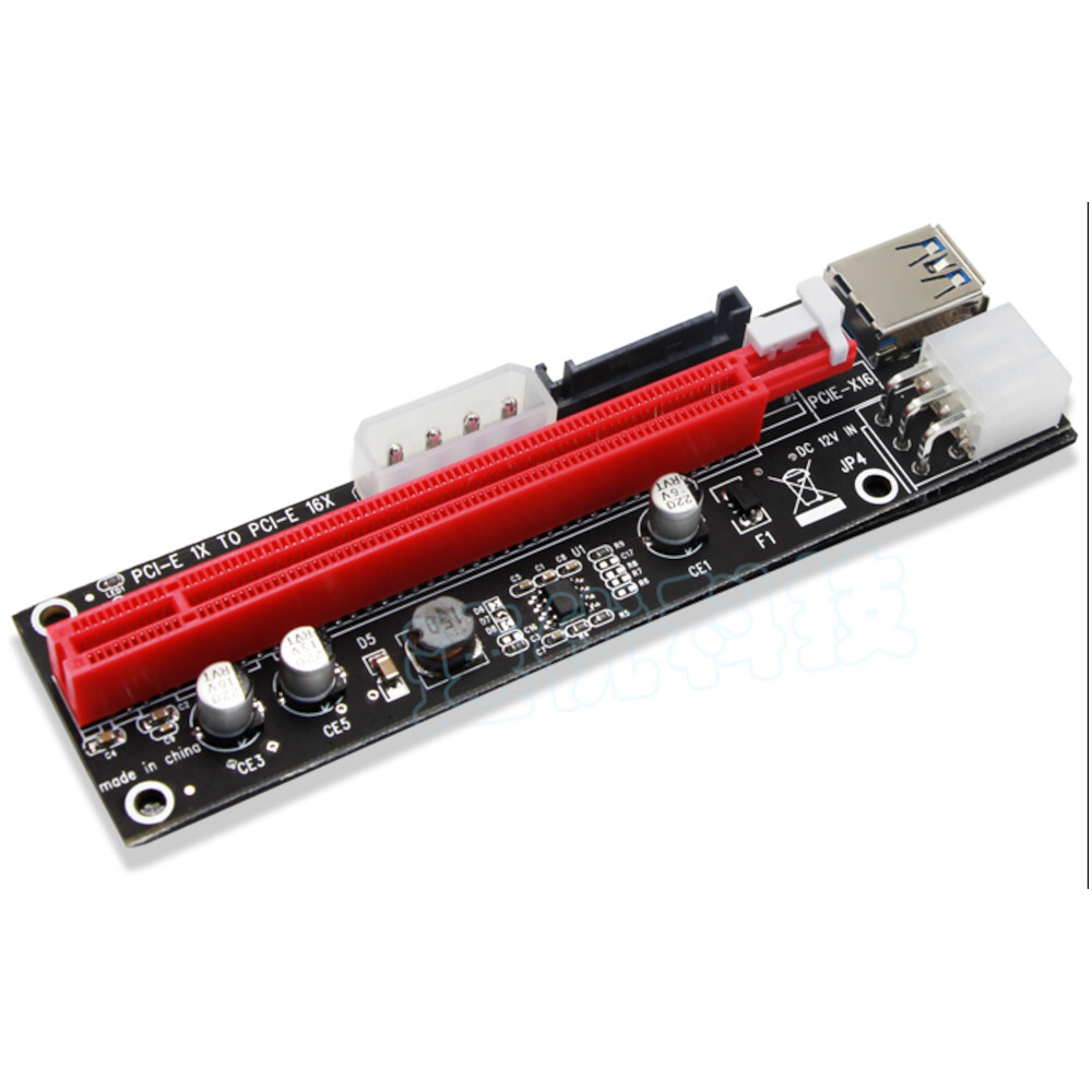 PCI-E 1x to 16x Powered USB3.0 GPU Riser Extender Adapter Card