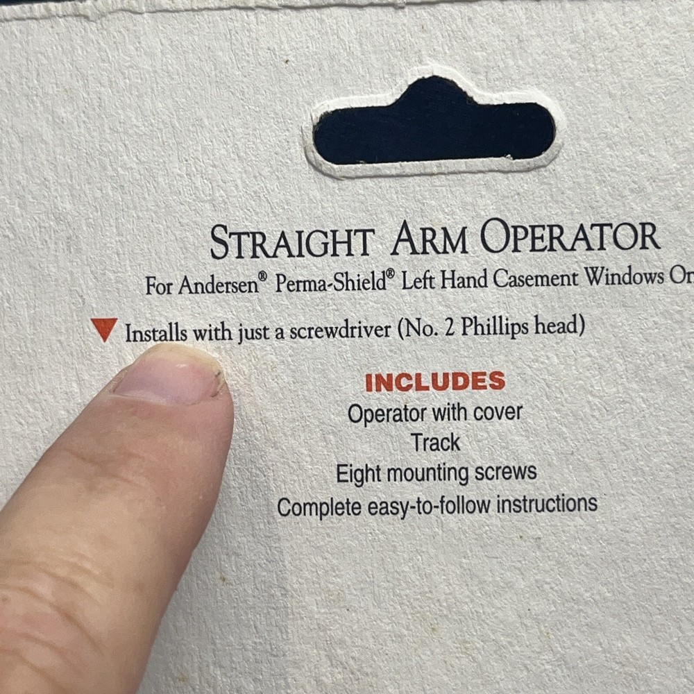 Andersen Casement Window Operator Left Handed Straight Arm Operator M2