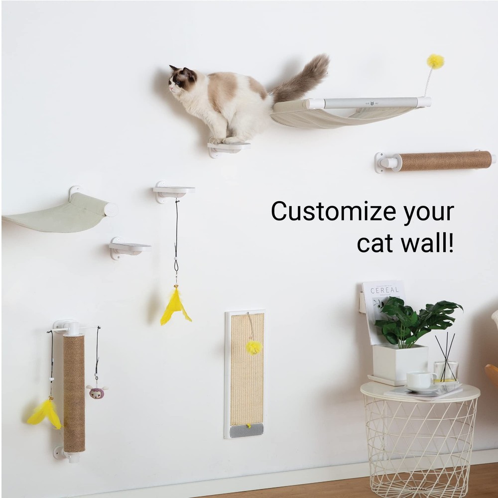(2-PACK Cat Wall Steps, Cat Climbing Stairs with Replaceable Felt Pad, Cat Cl...
