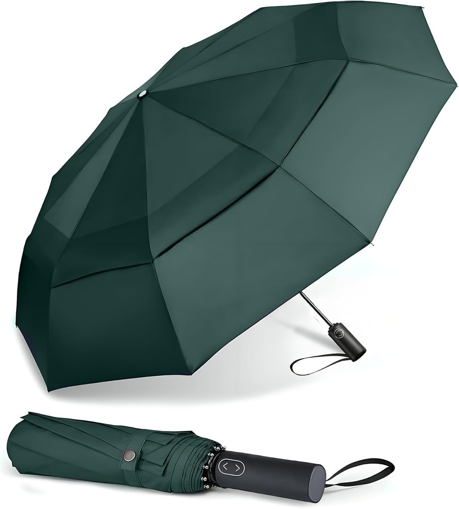 Large Folding Golf Umbrella Oversize Double Canopy Vented 10 Ribs practical