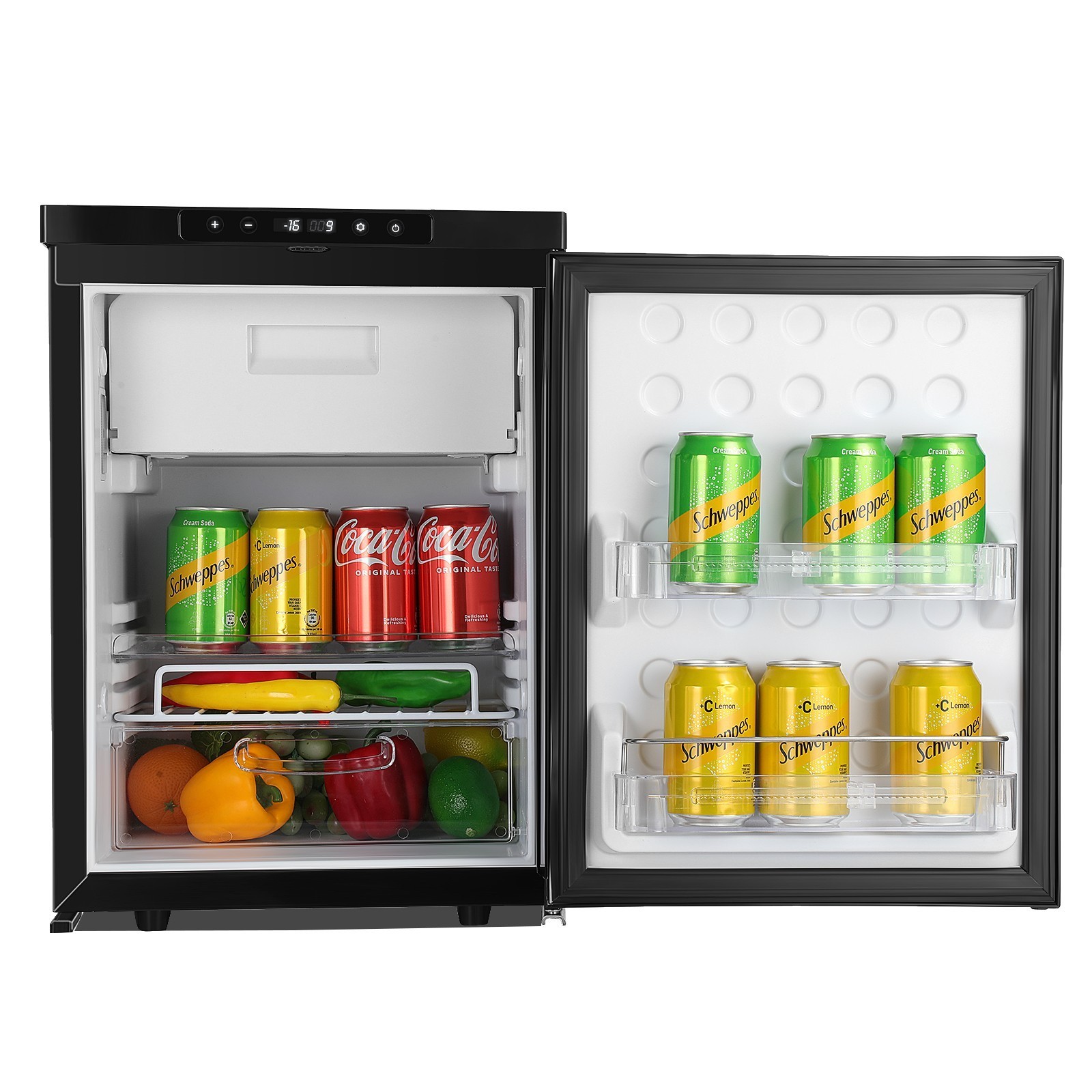 12V/24V 110V APP Camper Refrigerator Truck RV Refrigerator with Freezer 1.4cu ft