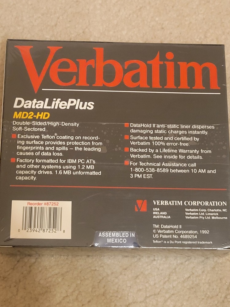 5 1/4 Verbatim DataLifePlus High Density & Double Density Diskettes