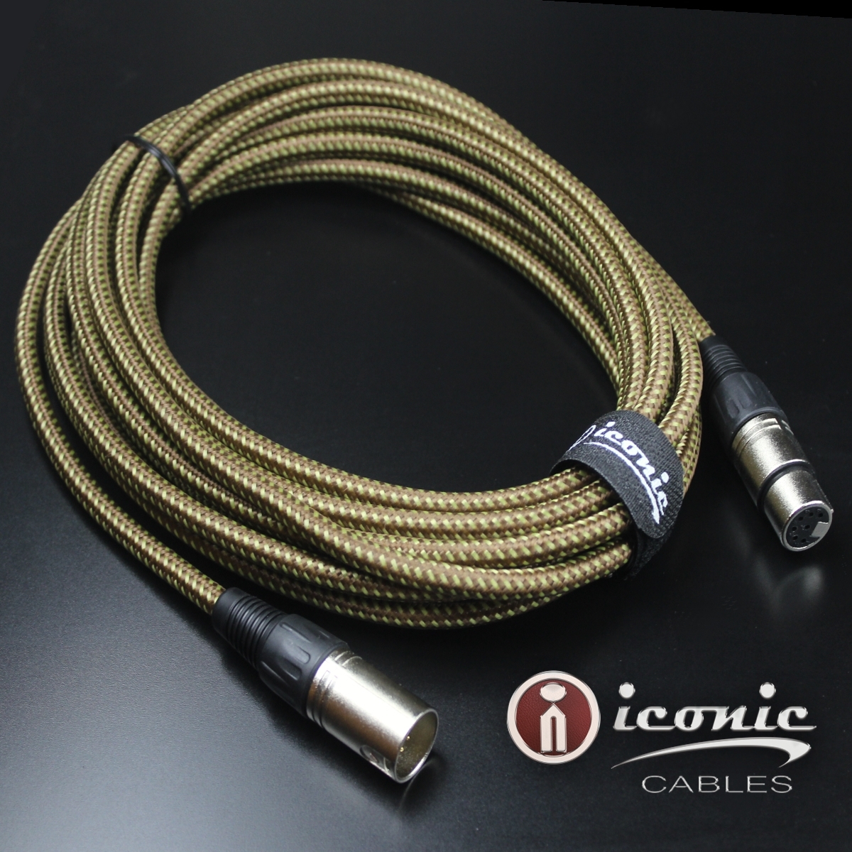 7 Pin XLR 20ft Female to Male Vacuum Tube Microphone 20' Cable Cord Brown Tweed