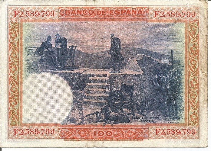 SPAIN 100 PESETAS 01/07/1925 #3