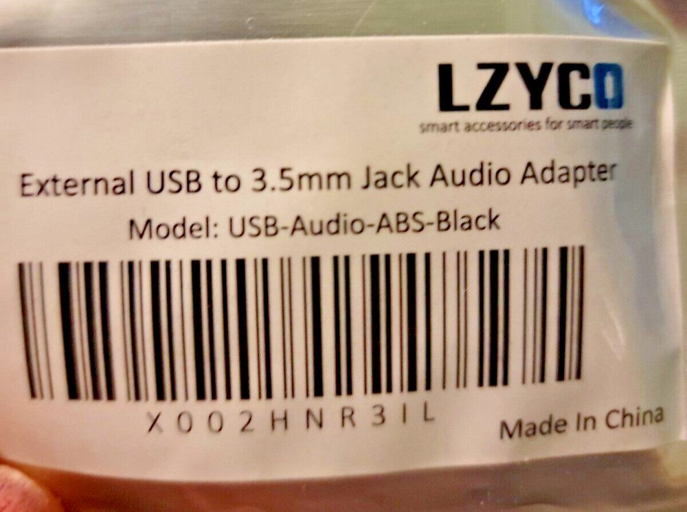 External USB to 3.5mm jack audio adapter
