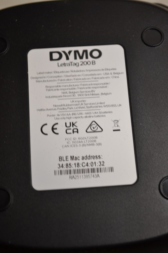 Dymo Bluetooth Compact Wireless Label Maker Model LetraTag 200B NO TAPES