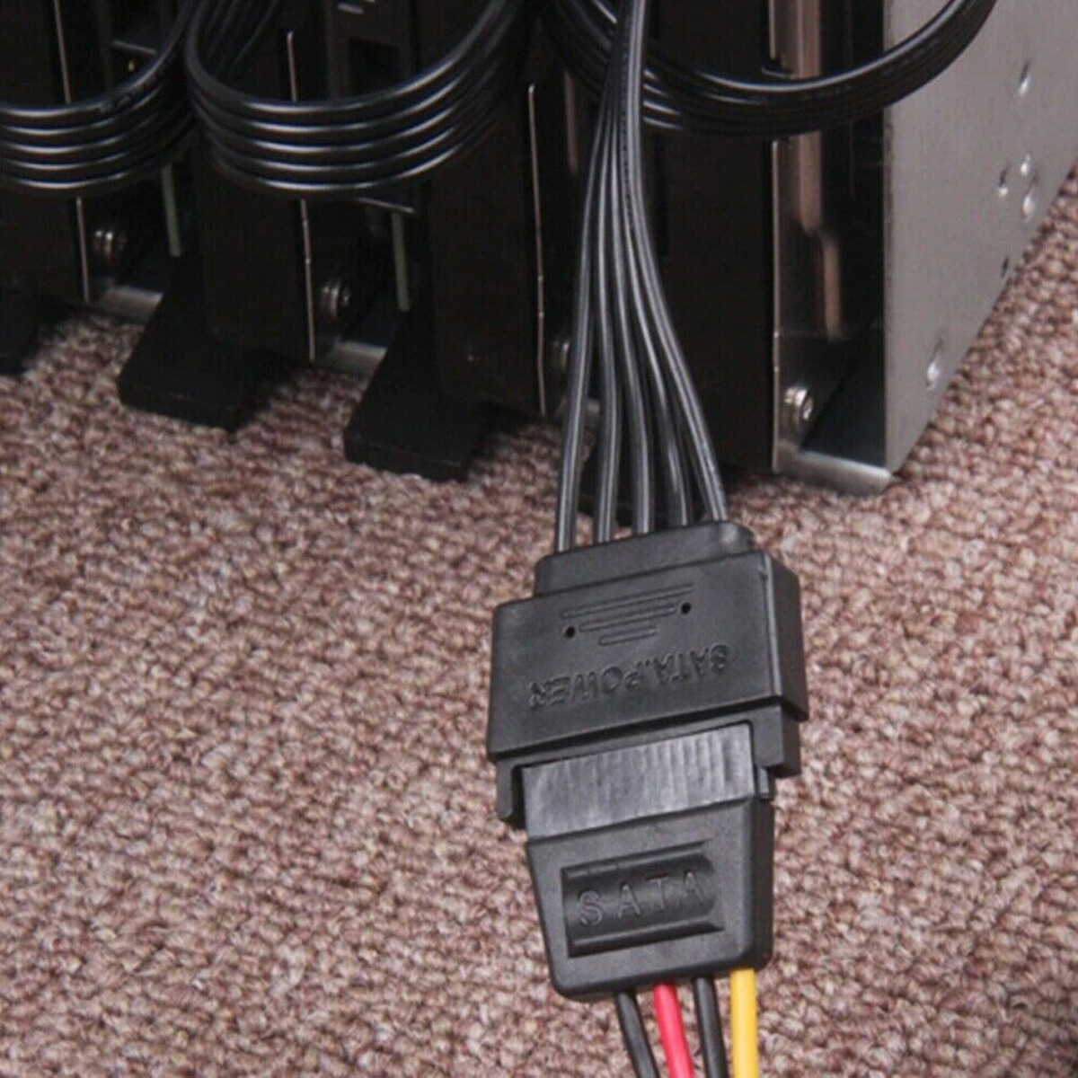 NEW 15 Pin SATA Power 1 Male To 5 Female Splitter Hard Drive Cable fits HDD SSD