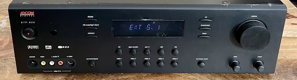 Adcom Digital Processing Tuner Preamplifier GTP-830 — Partially Tested/Working