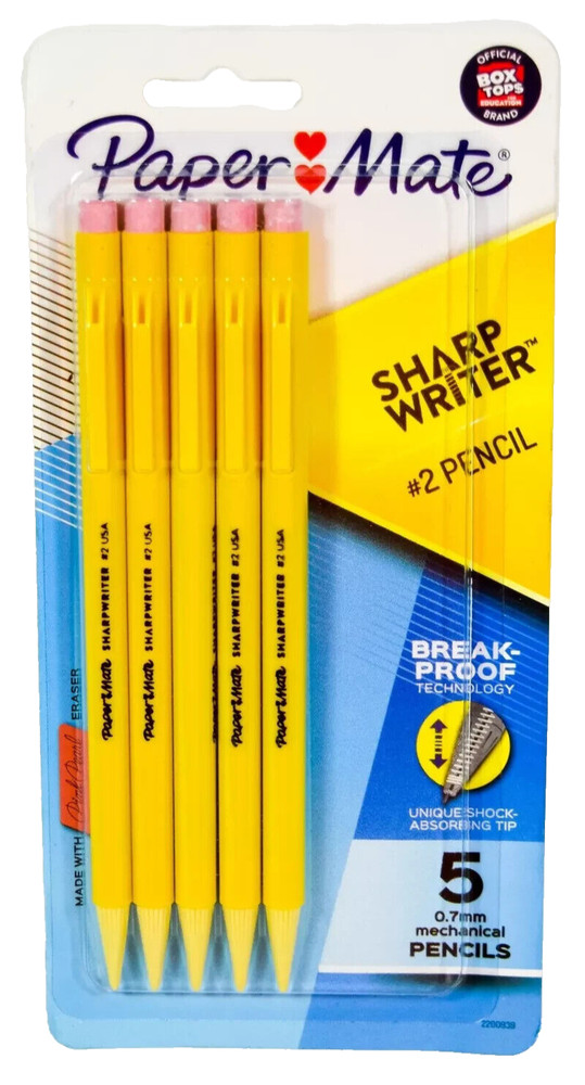 Paper Mate Sharp Writer #2 Mechanical Pencils 0.7mm Point 5 Pack