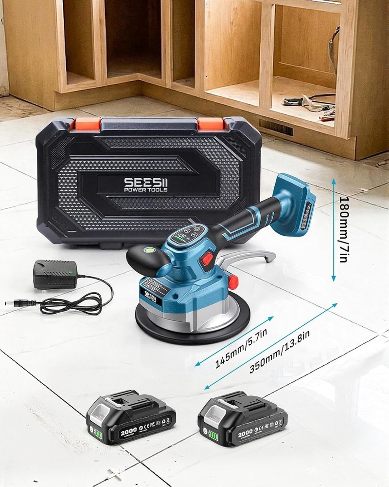 10-Hour Battery Tile Vibration Tool with 145mm Suction: Reliable and Versatile