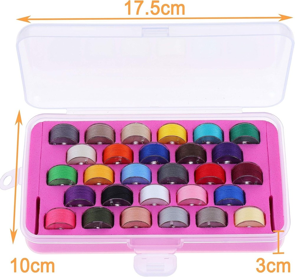 28 Assorted Color Prewound Bobbin Threads - 60S/2 Soft Feel Polyester