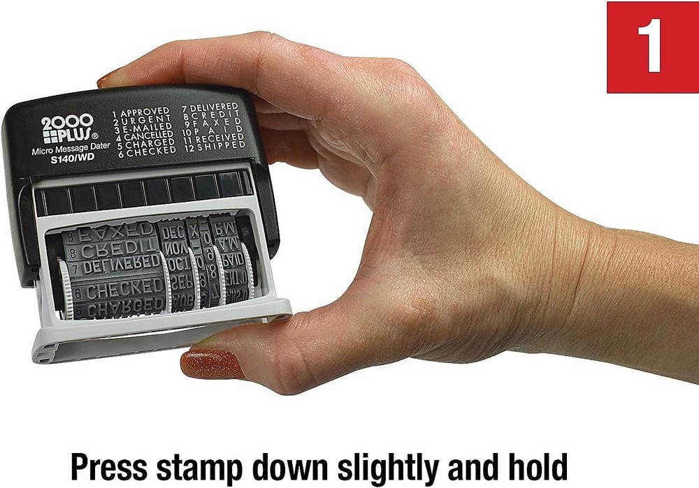 Versatile Self-Inking Dater with Business Phrases - Compact Stamping Solution