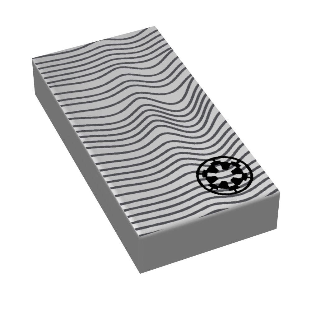 Beskar - Printed 1x2 Tile made using LEGO part