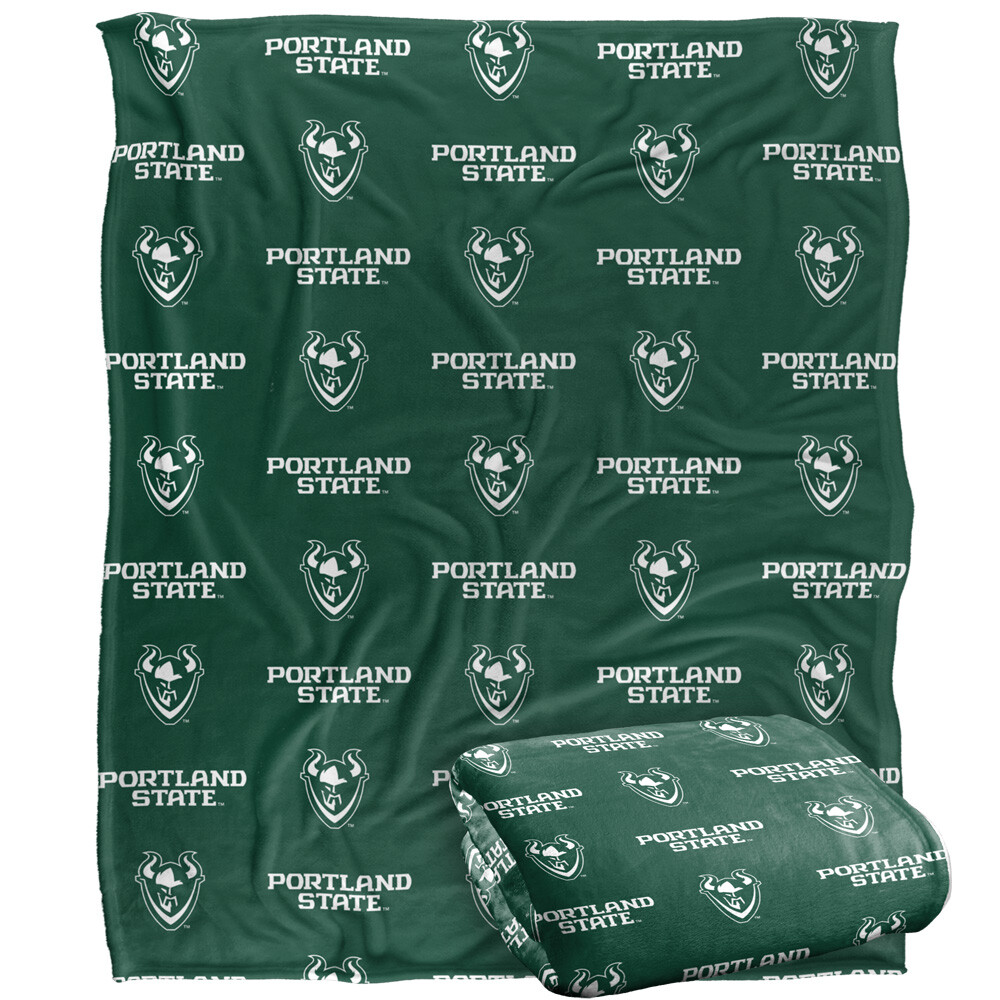 Portland State University Logo Pattern Silky Touch Super Soft Throw Blanket