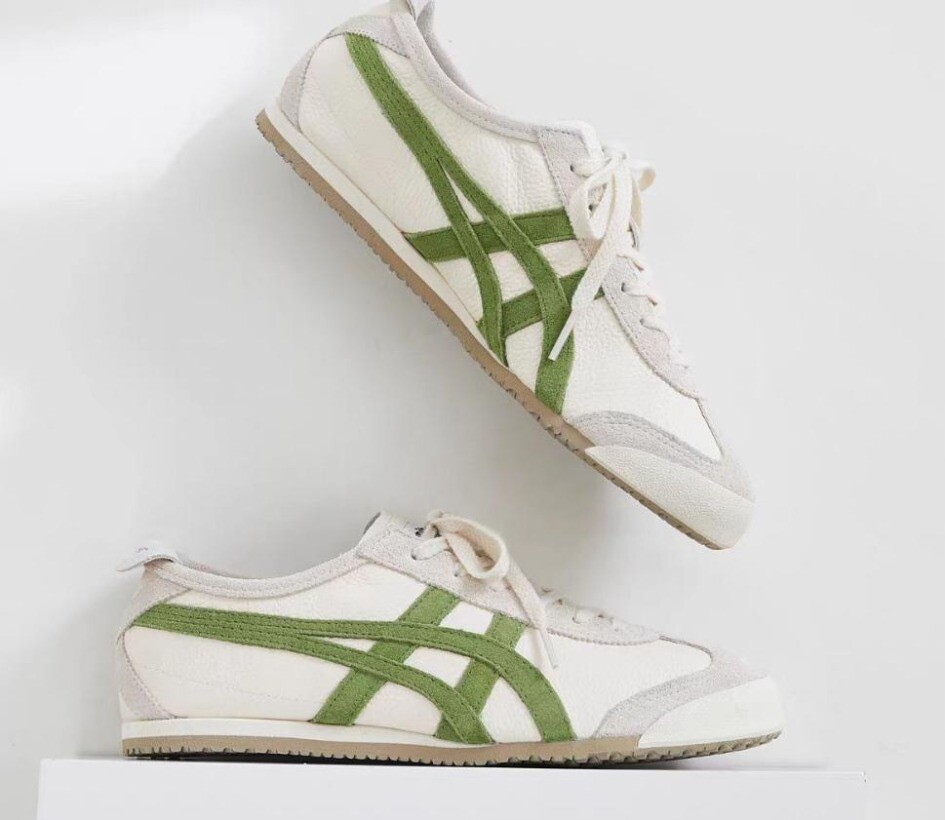 Classic Unisex Onitsuka Tiger MEXICO66 White Birch/Green Athletic Shoes Sneakers