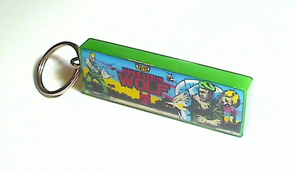 Operation Wolf Arcade Marquee Coin Door accessory Keychain