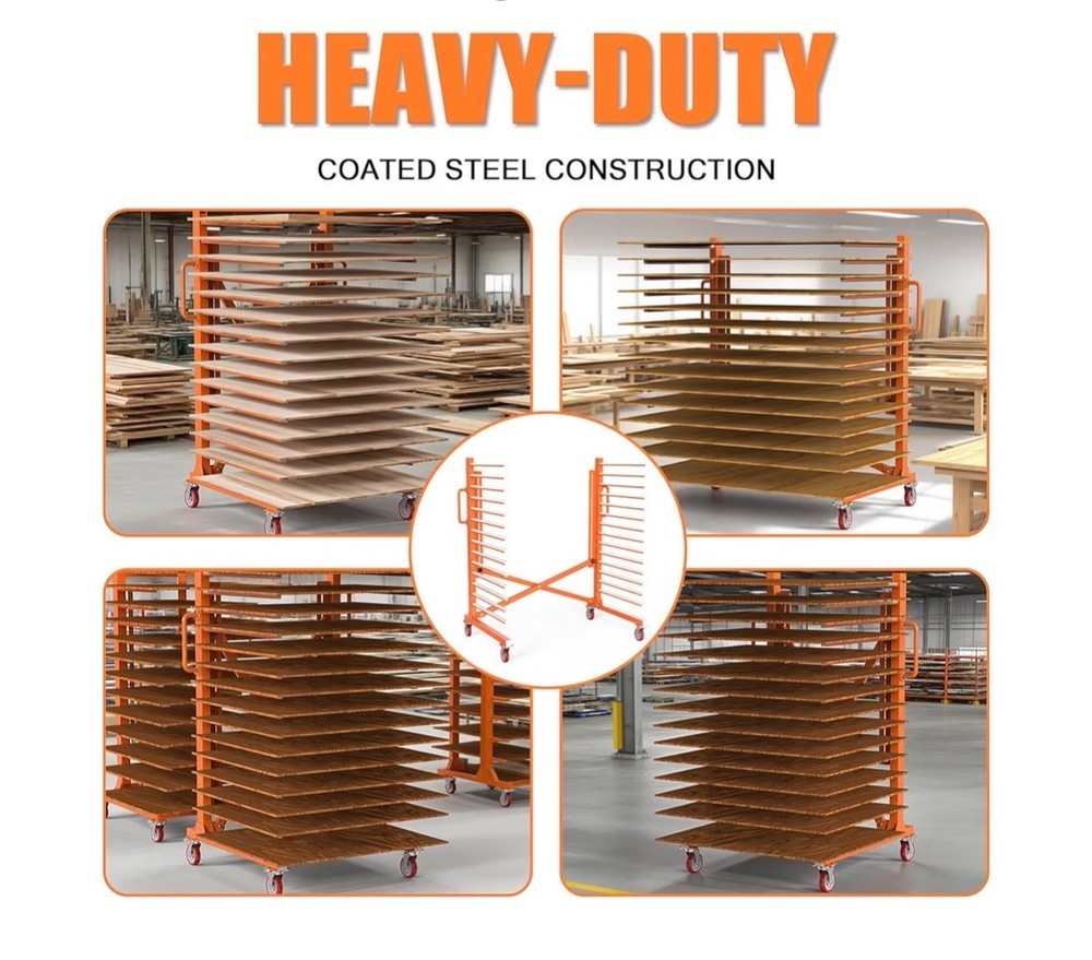 15-Tier Paint Drying Rack with Wheels, Adjustable Width 12"-58", Heavy...