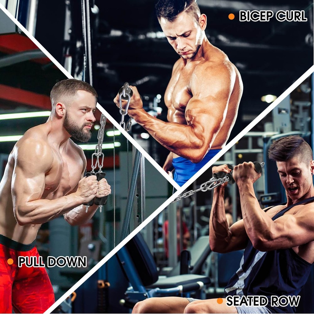 Lat Pull Down Machine Attachment, Tricep Rope Cable Attachment for Gym Cable ...