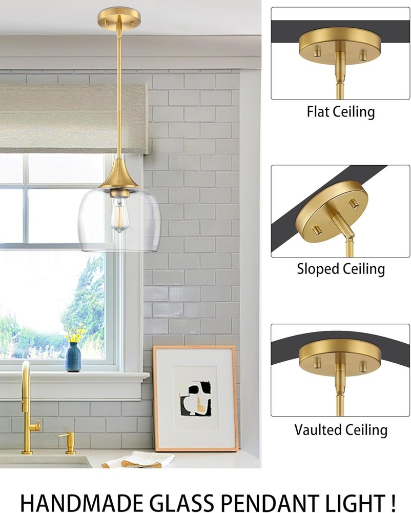 3 Pack 1 Light Semi Flush Mount Ceiling Light Pendant Light Fixture,Modern