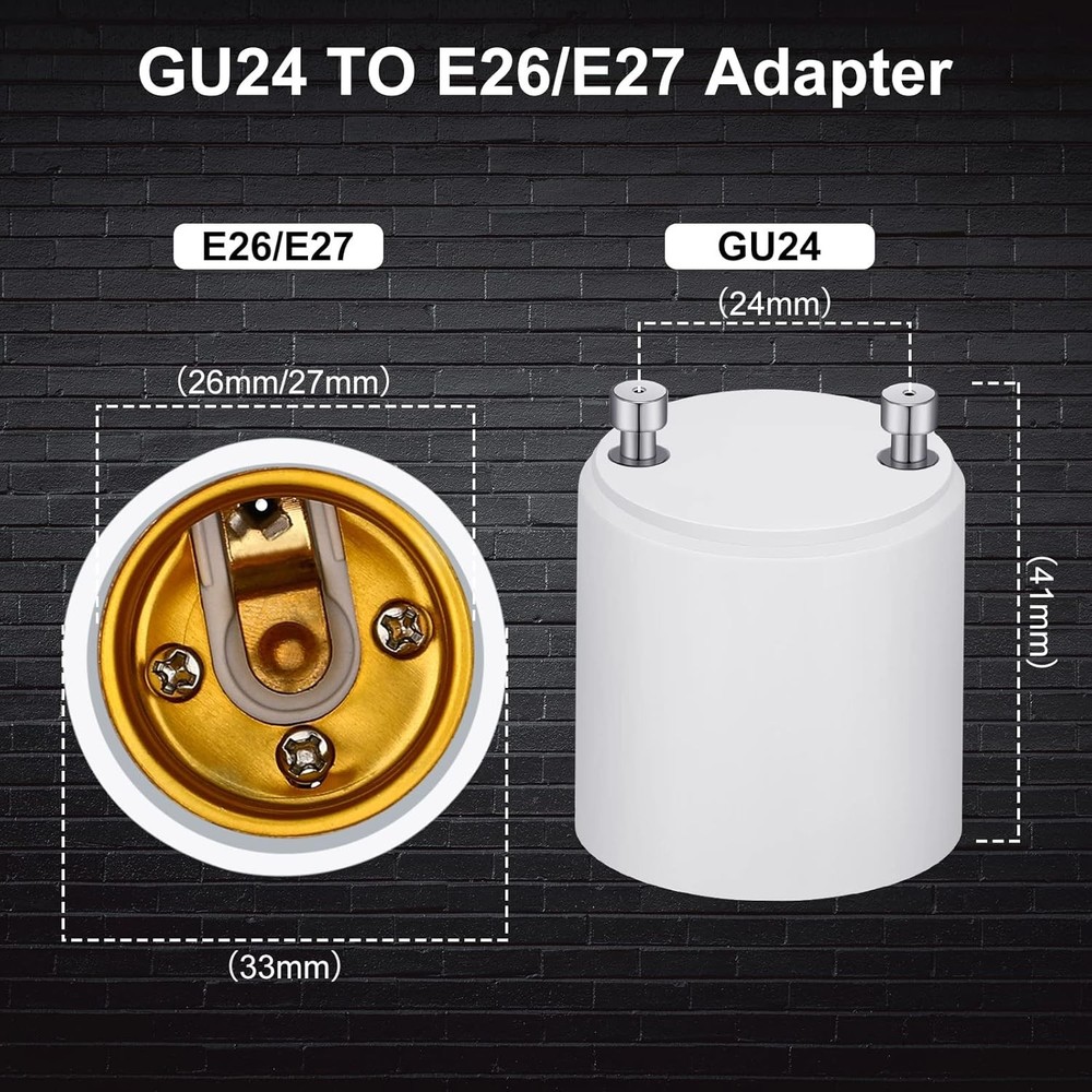 GU24 To E27 /E26 Screw LED Light Lamp Bulb Base Adapter Socket Converter Adaptor