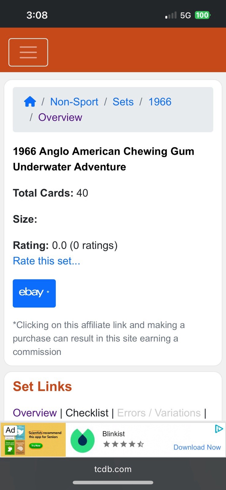 1966 Anglo American Chewing Gum “Underwater Adventure” H.M.S. DREADNOUGHT Cd #37