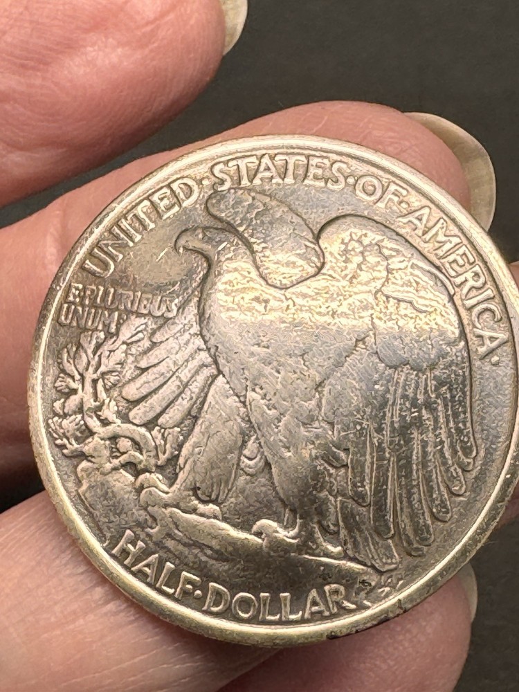#2- Silver 1943 Walking Liberty Half Dollar Coin Tack Concho - MISSING SCREW pc