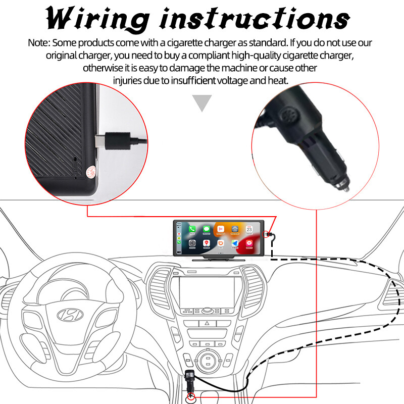 10 Inch Mirror Link Bluetooth AUX Camera Touch Screen FM Carplay Android Auto