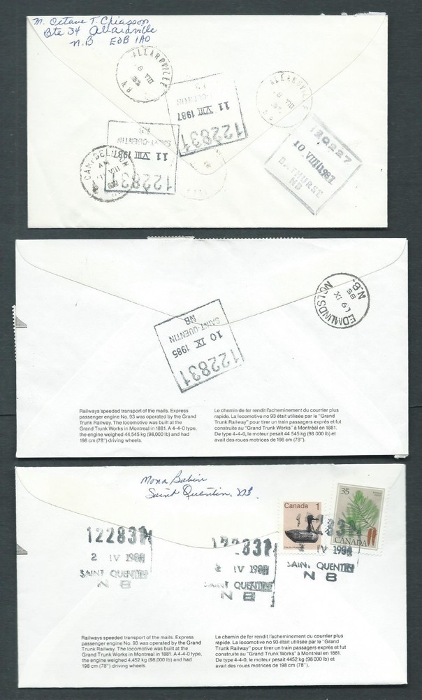 Canada - 3 Registered Covers years 1980.