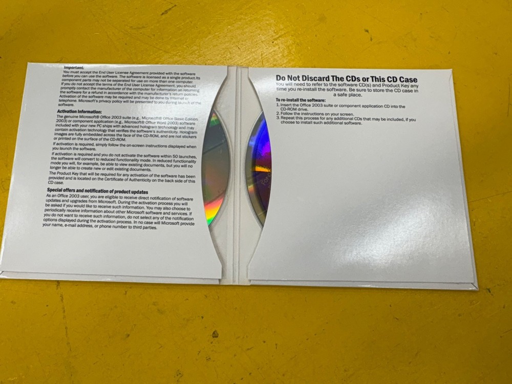 Microsoft Office PRO 2003 software