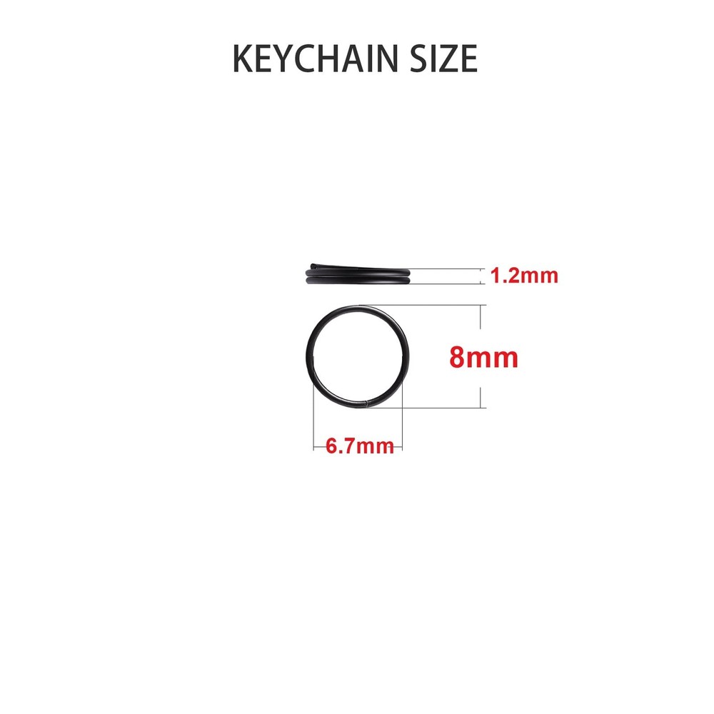 200pcs 8mm Mini Split Jump Ring with Double Loops Small 8mm, Black