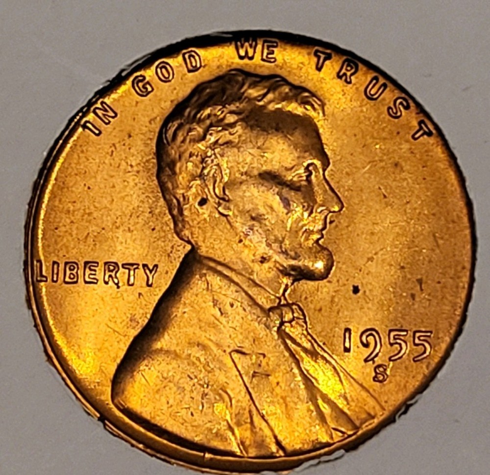 STRUCK THROUGH COPPER LINCOLN WHEAT MEMORIAL CENT ERROR