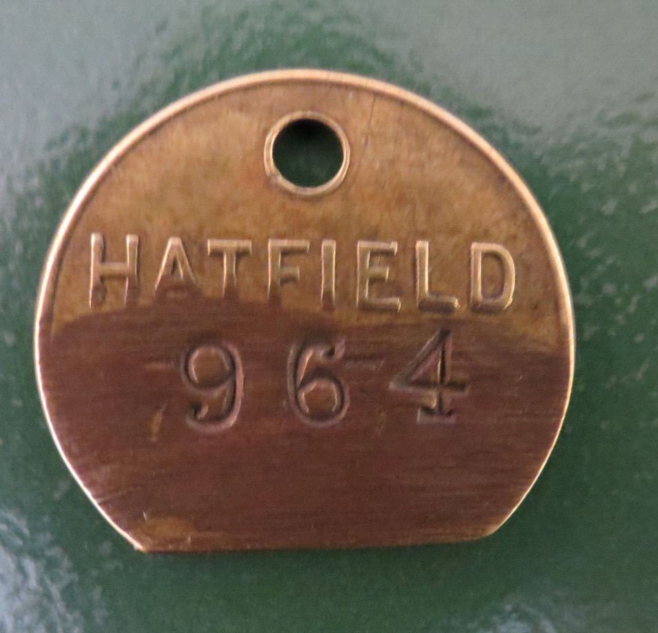HATFIELD Colliery Pit Check Tally - marked HATFIELD 964