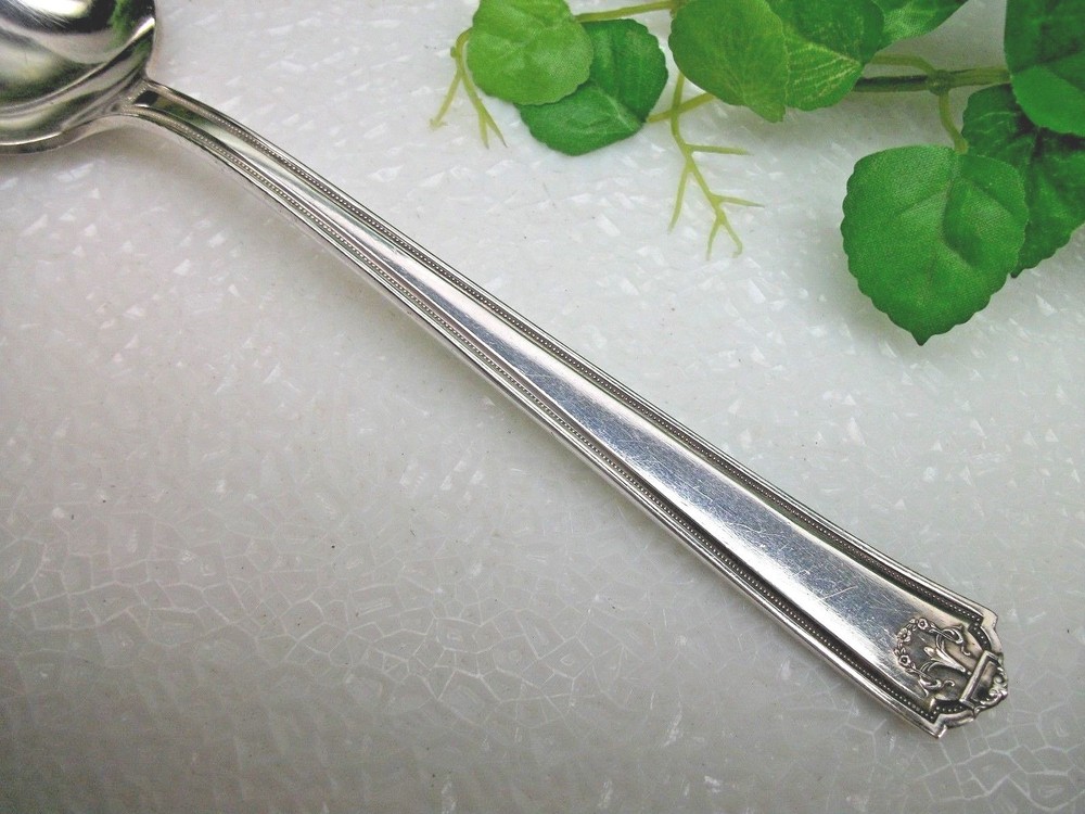 International Wm Rogers HOMESTEAD Silverplate Solid Serving Spoon 1922