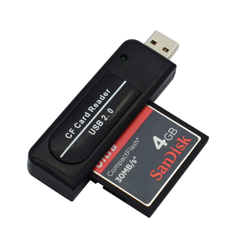 High-Speed USB 2.0 CF Card Reader for Type I & II CompactFlash – Plug and Play
