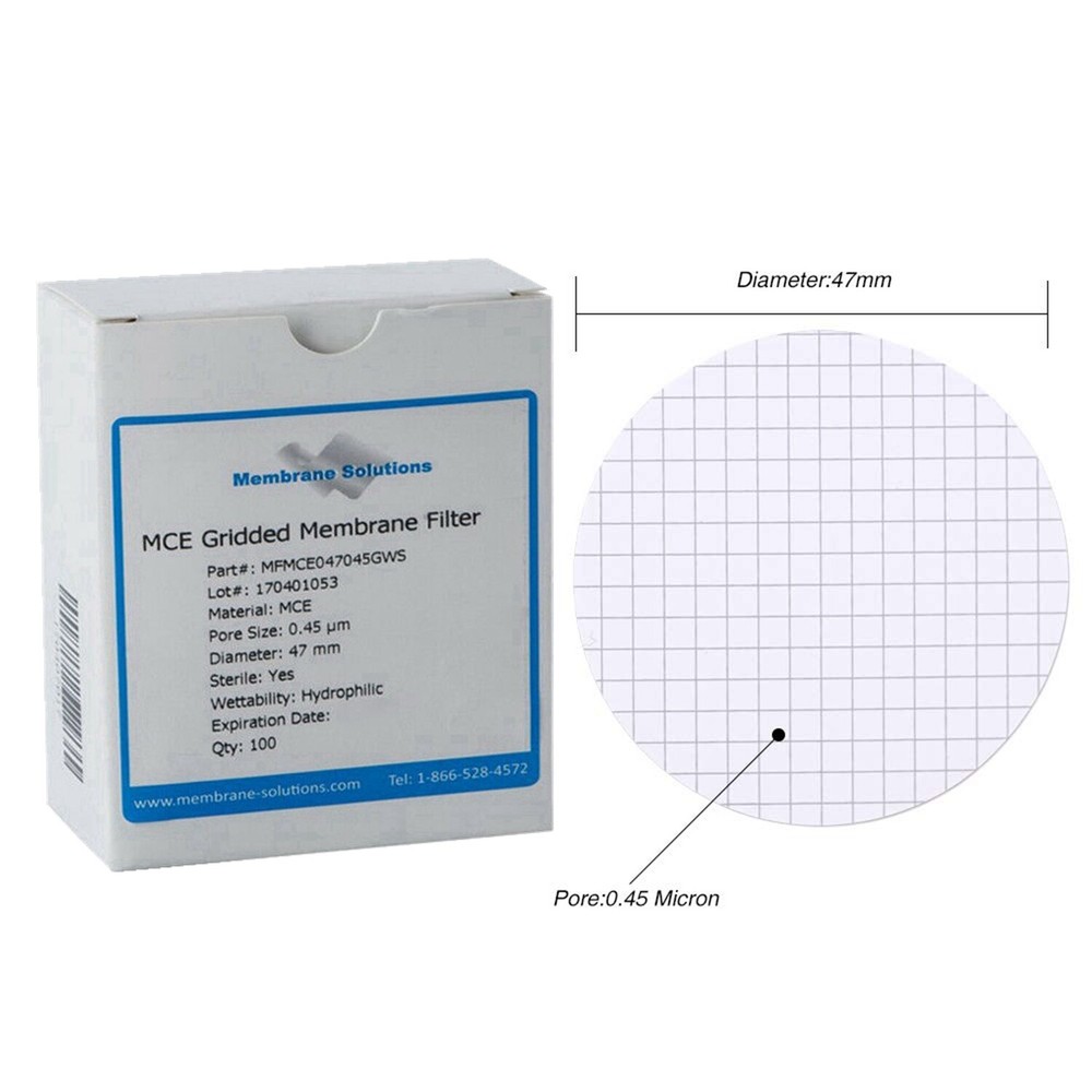 MCE Membrane Filter,Sterile,Black Grid, 47 mm,0.45µm,100-4000pcs,Lab Disc Filter