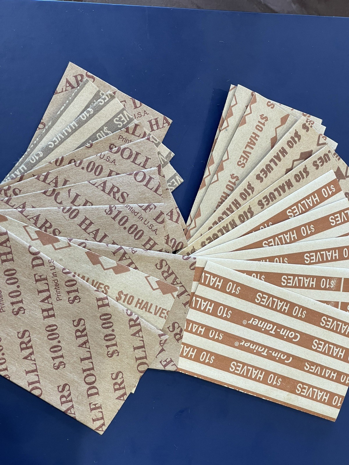 20 US Half Dollar Coin Wrapper-Each holds 20 Half Dollar Coins-Patterns May Vary