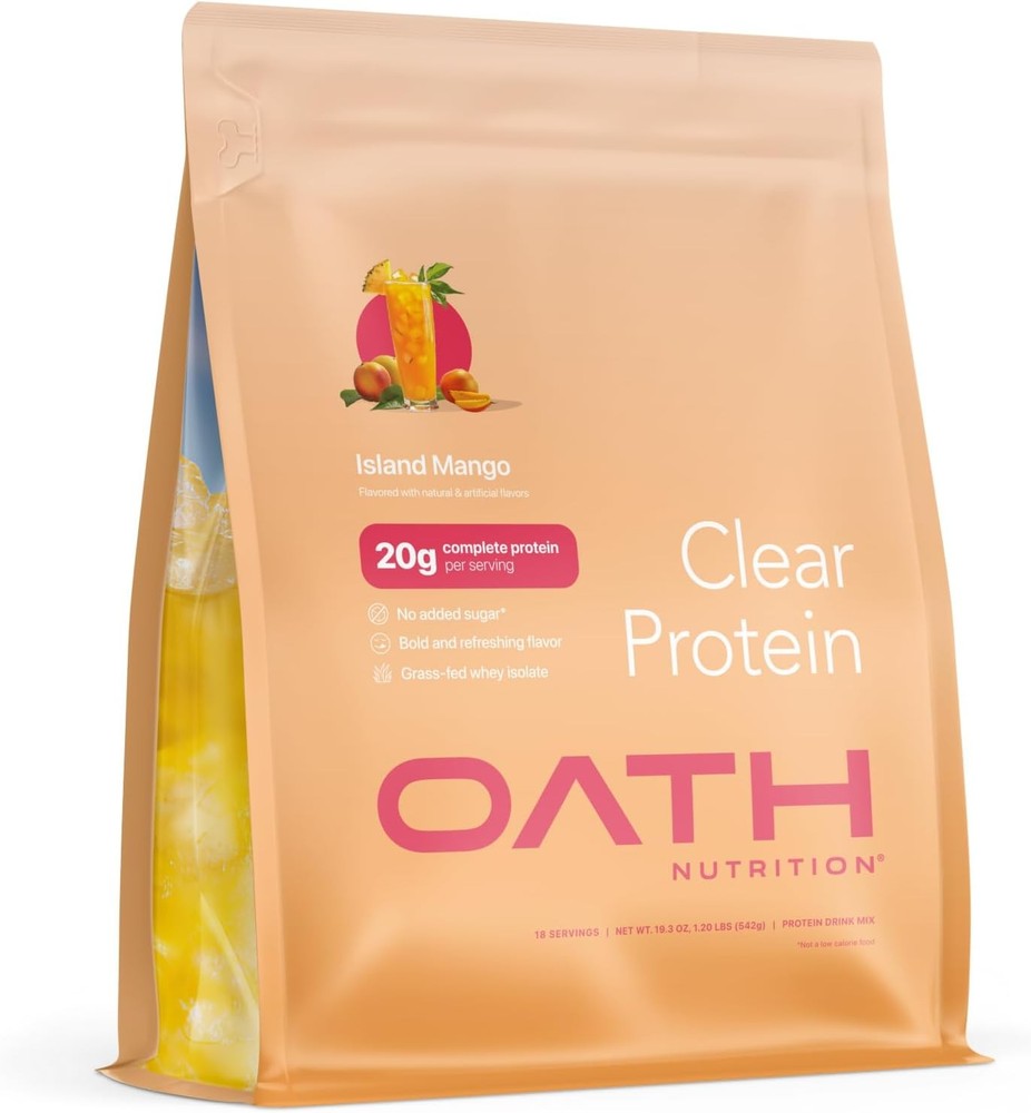 Oath Nutrit Clear Whey Isolate Protein Powder, Island Mango, plete