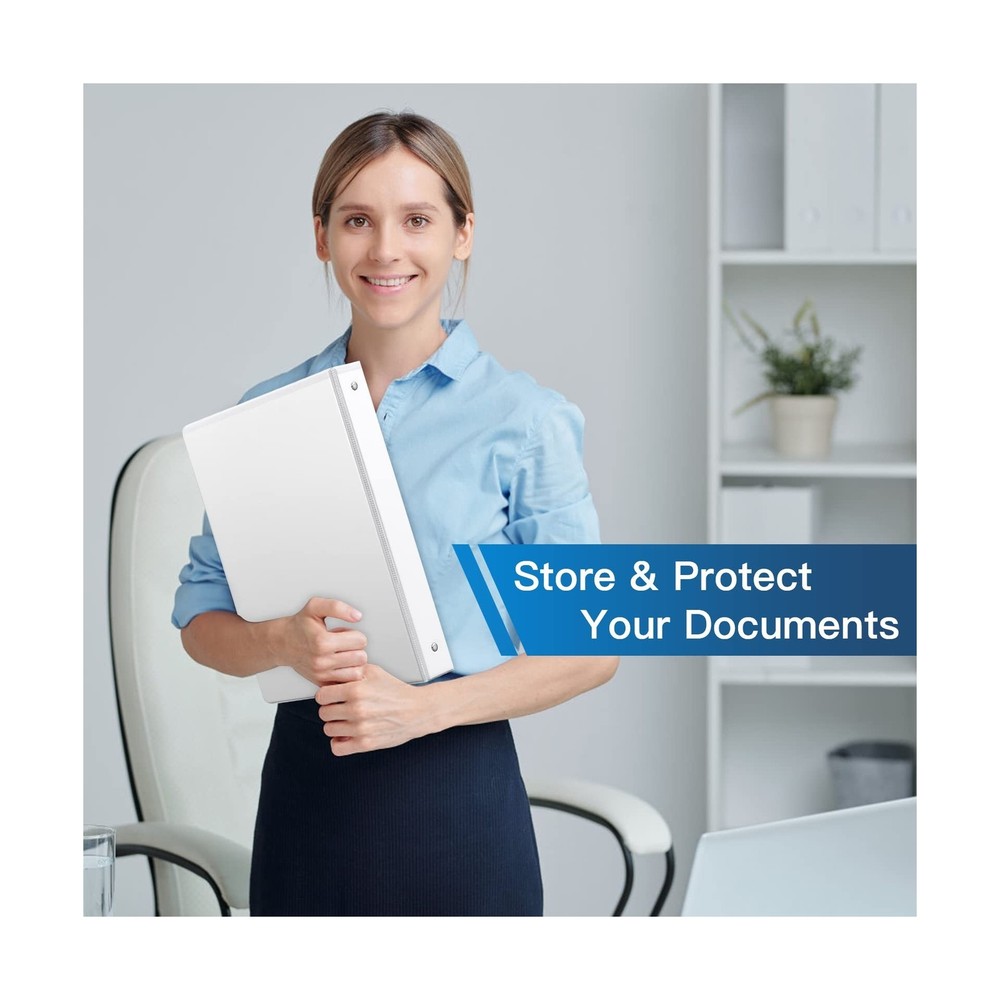 Basic 3 Ring Binder -1 or 1/2'' Binders with Roung Ring Binder, Large 100/200...