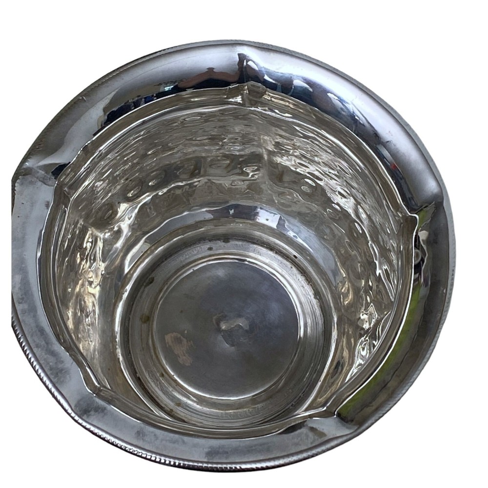 Hammered Silverplate Bowl 3" x 4" Cachepot Candy Dish Signed