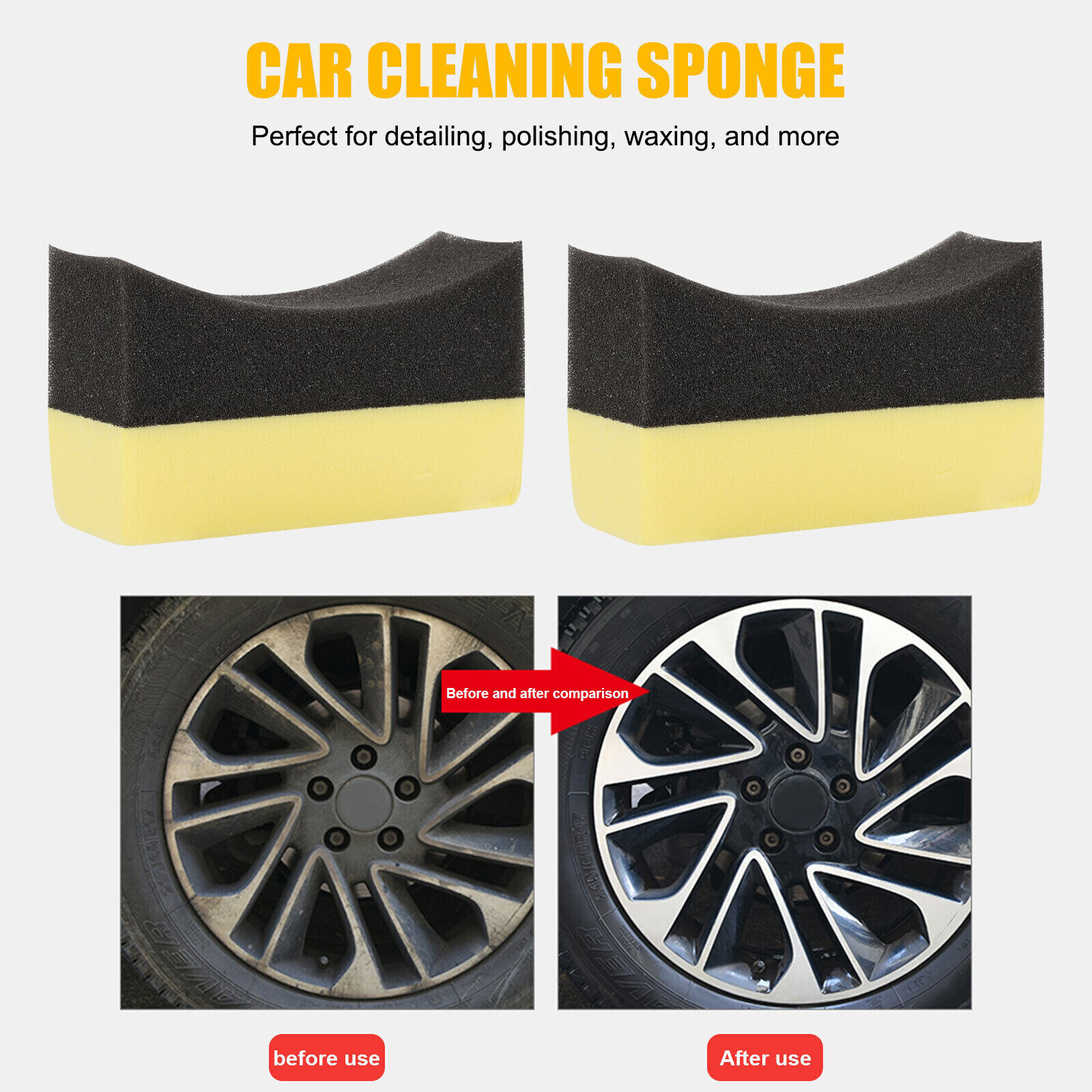 12X Tire Dressing Applicator Pad Car Contour Sponge Gloss Shine Protectant Wheel