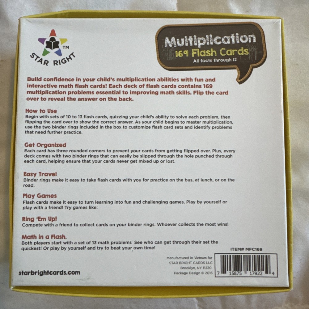 Multiplication Flash Cards