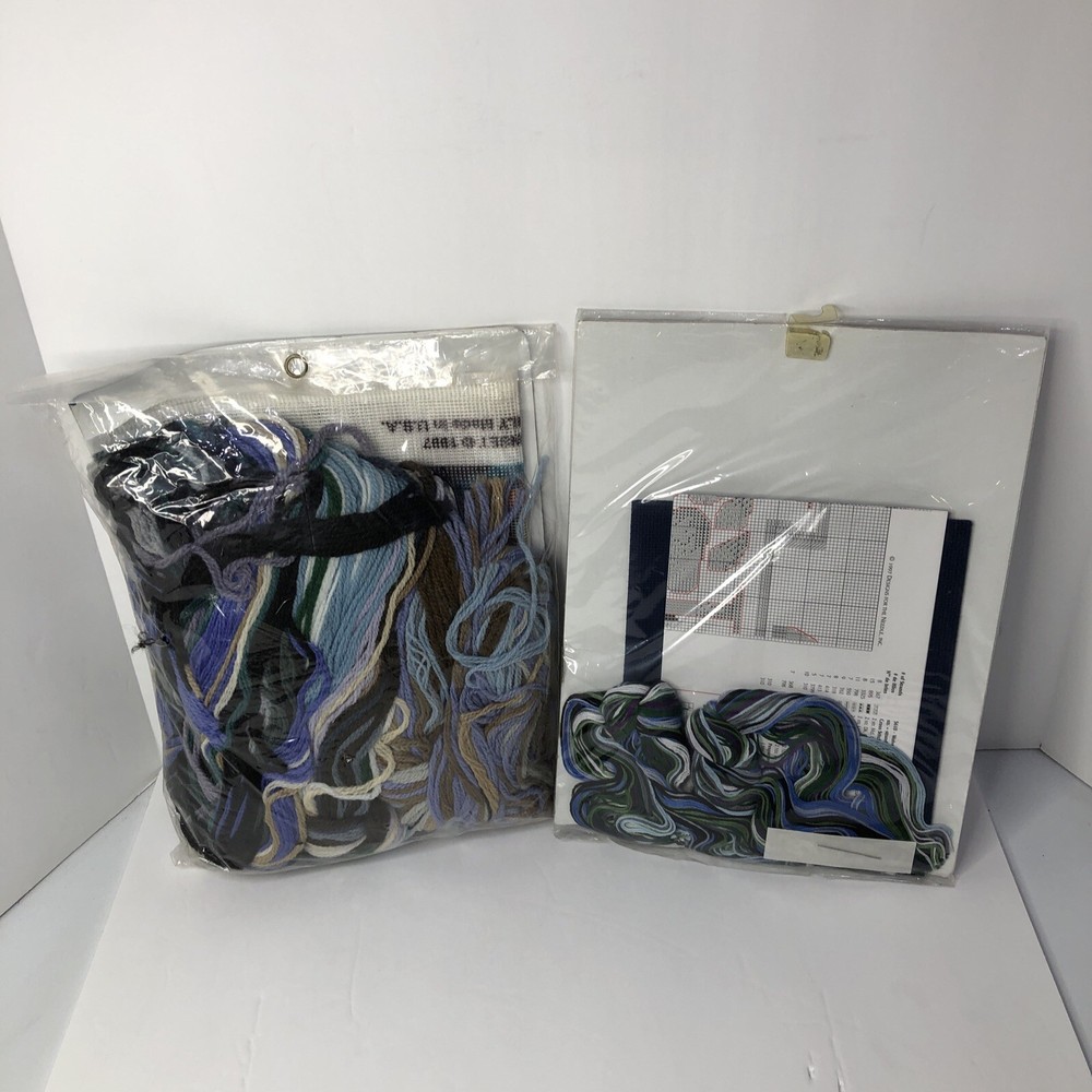 Sunset Needlepoint Wintry Wolves 12126 New in Package & Nature’s Window Wolves